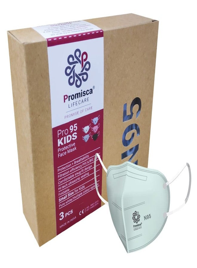 بروميسكا قناع الوجه بروميسكا N95 للبالغين والأطفال متوفر بأربعة أحجام (صغير للأطفال (من 8 إلى 14 سنة)، أخضر فاتح) - Image 1